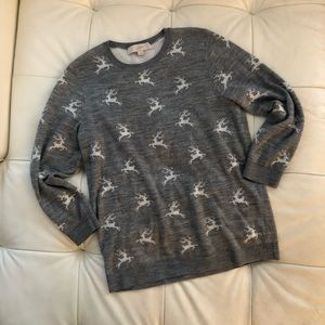 Loft Reindeer Soft Sweater in Grey - Medium